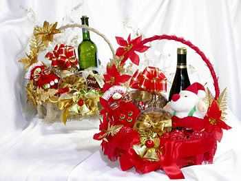 cestas decoradas de natal
